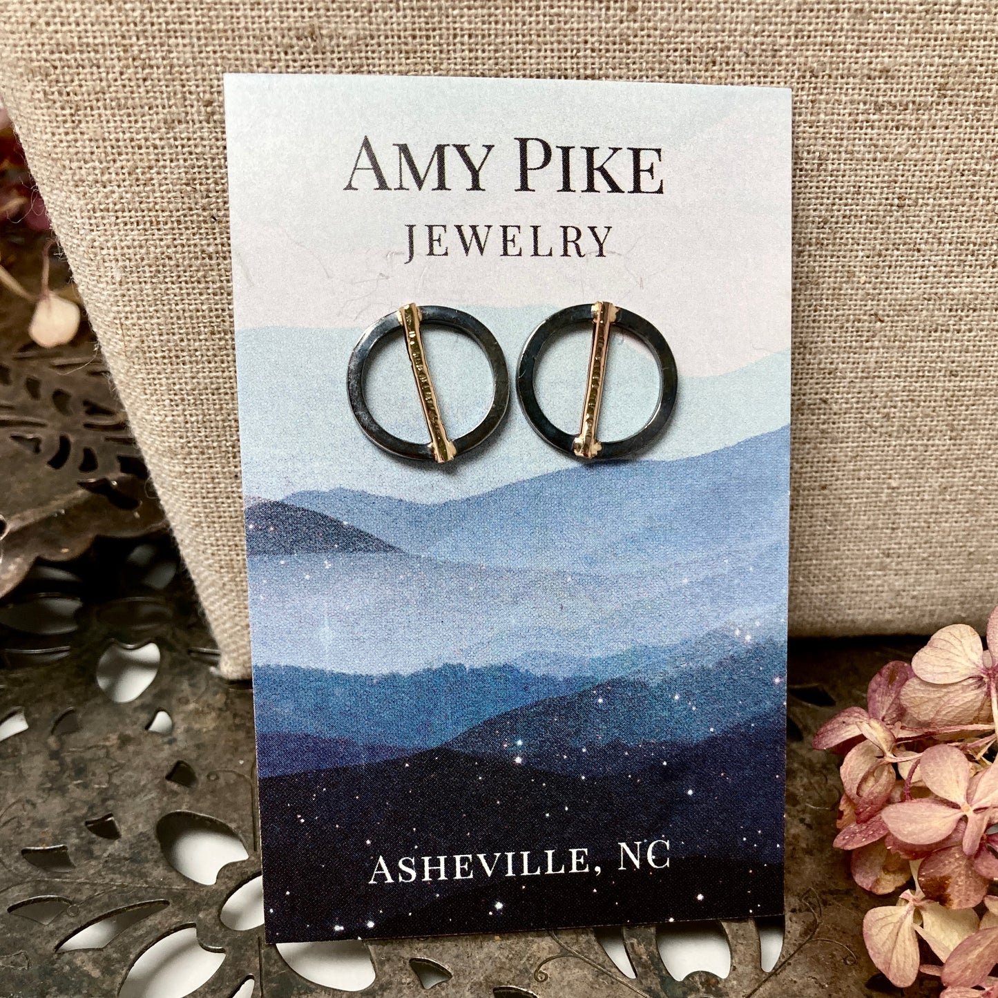 Gold and Black Mod earrings