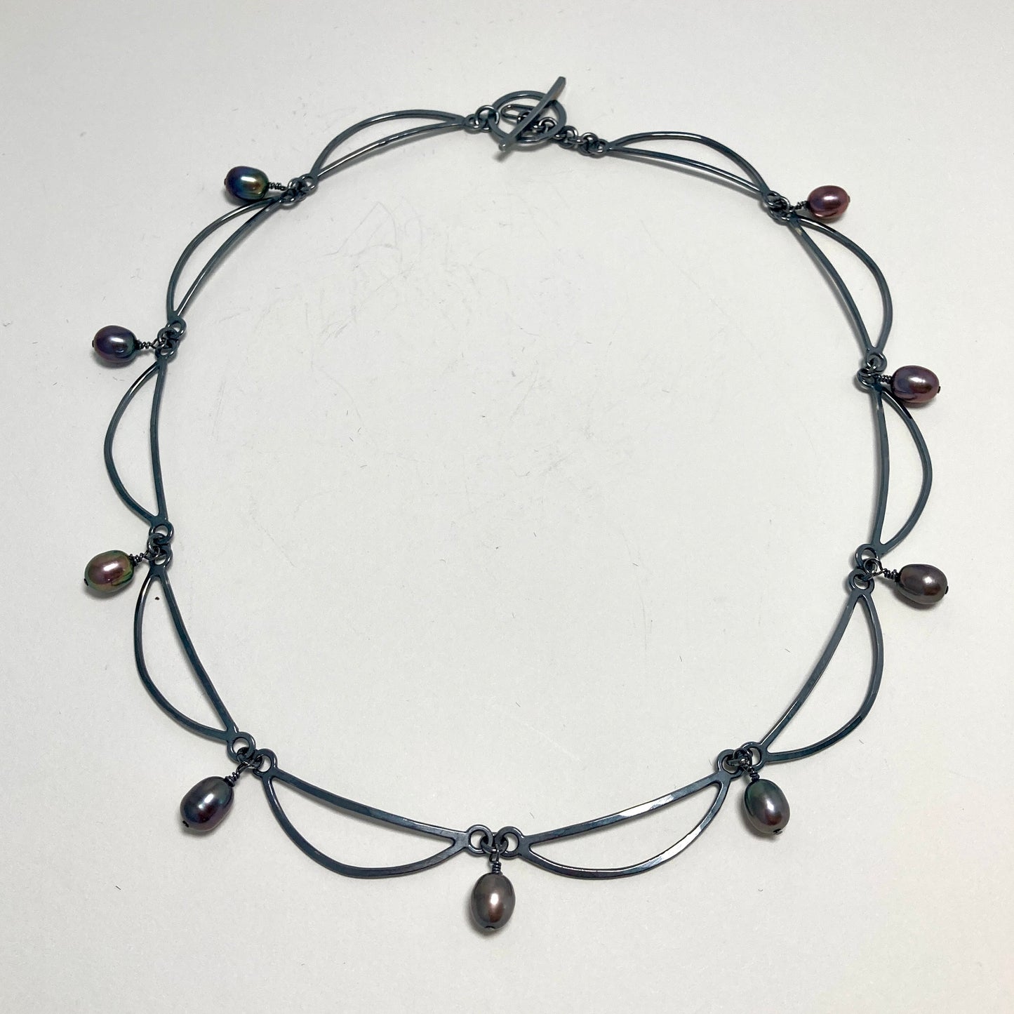 Black Pearl Swag Chain Necklace