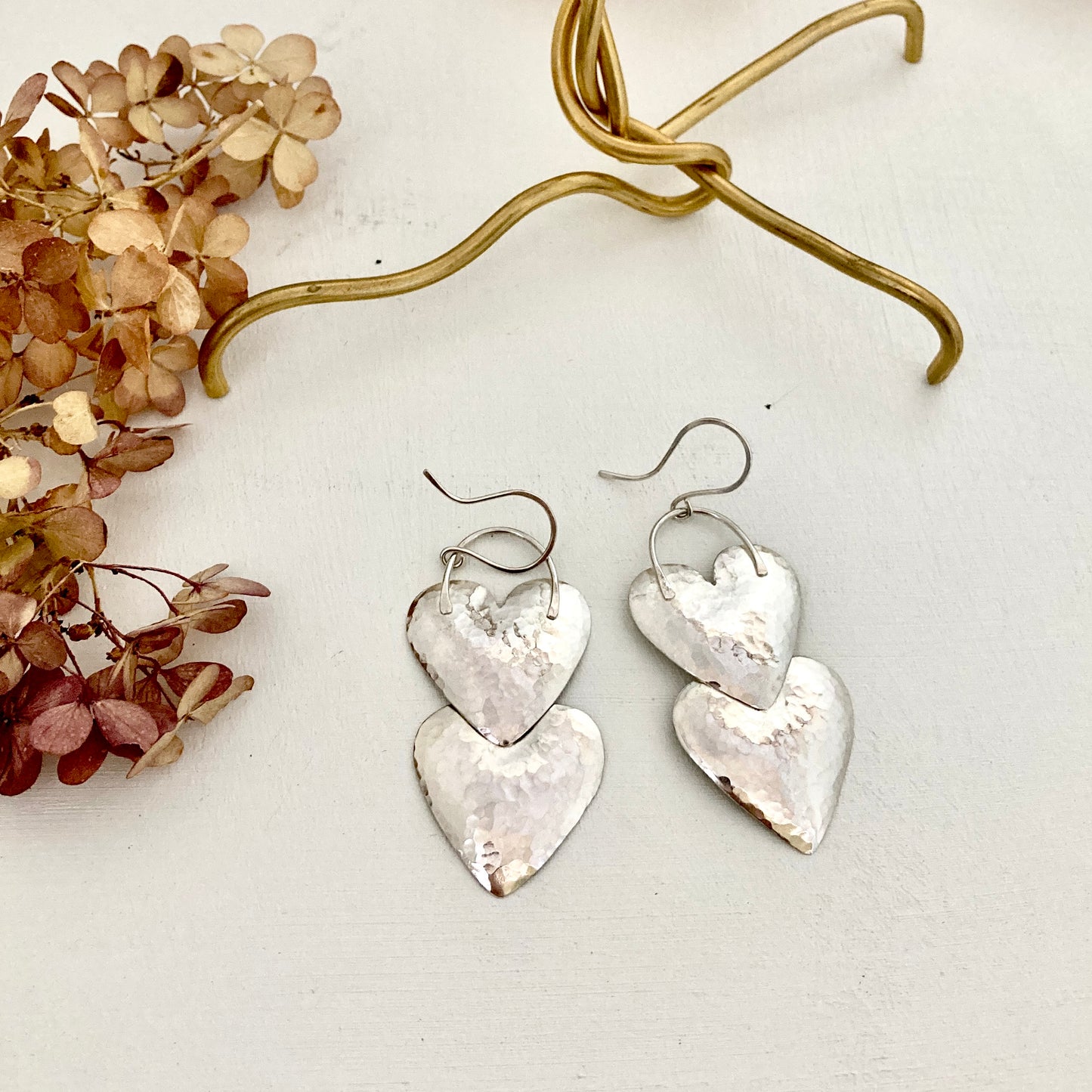 Silver Hearts Earrings