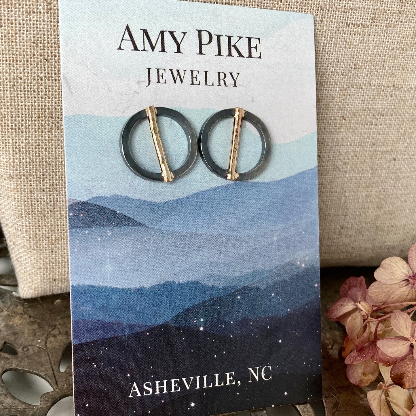 Gold and Black Mod earrings