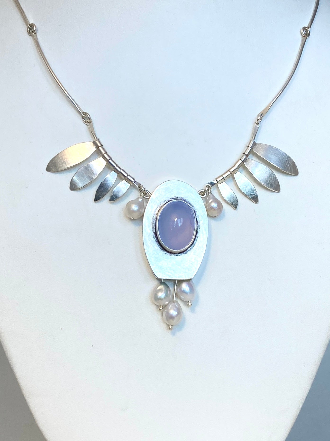Lilac Chalcedony winged bell