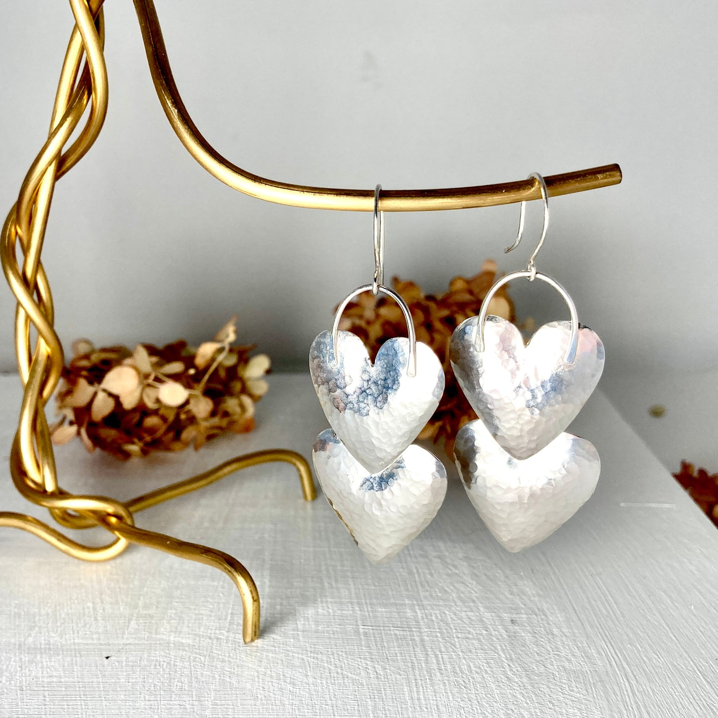 Silver Hearts Earrings