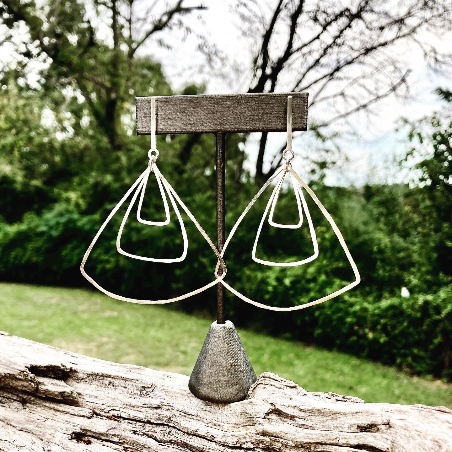 Post modern Earrings Lg Triangles