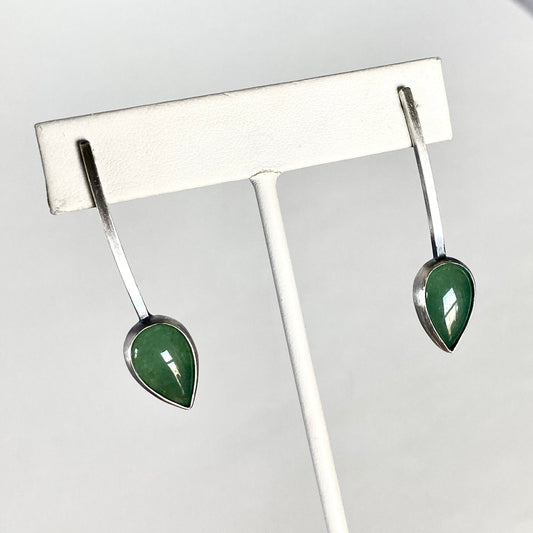 Aventurine Leaf Post Earrings
