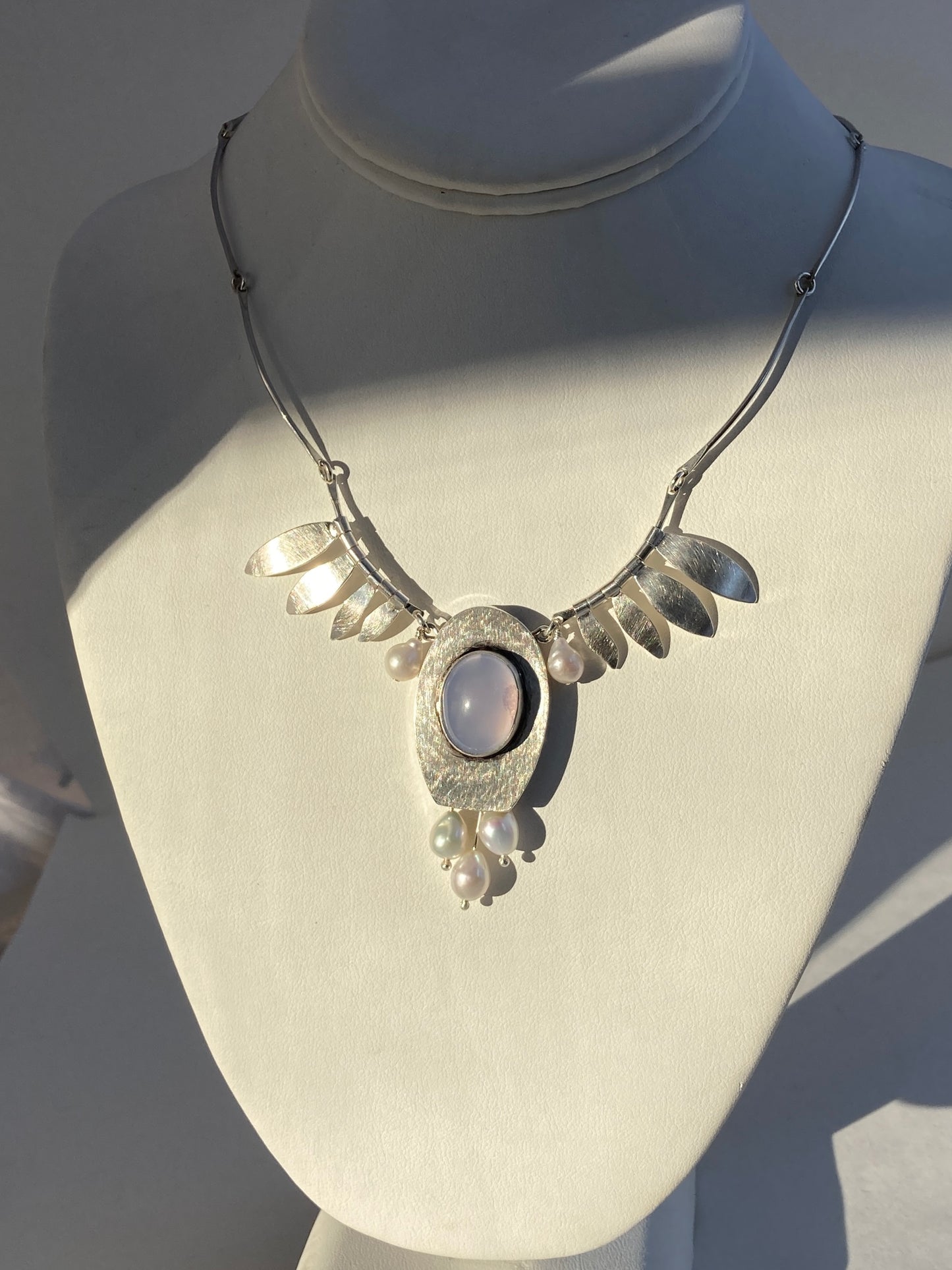 Lilac Chalcedony winged bell