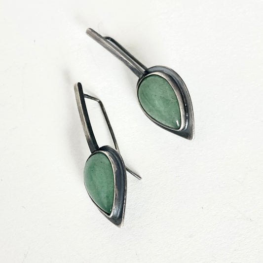 Aventurine Leaf Earrings