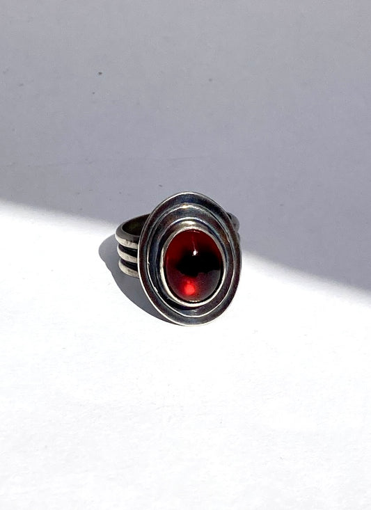 Garnet Orbit Ring