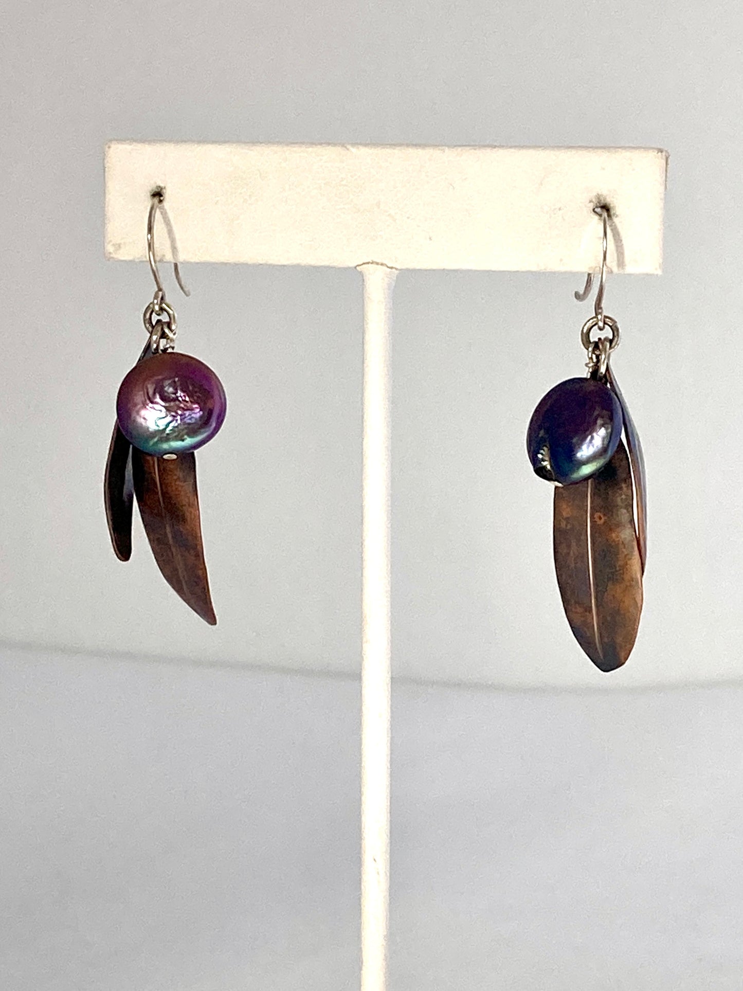 Copper Rhododendron Leaves Earrings