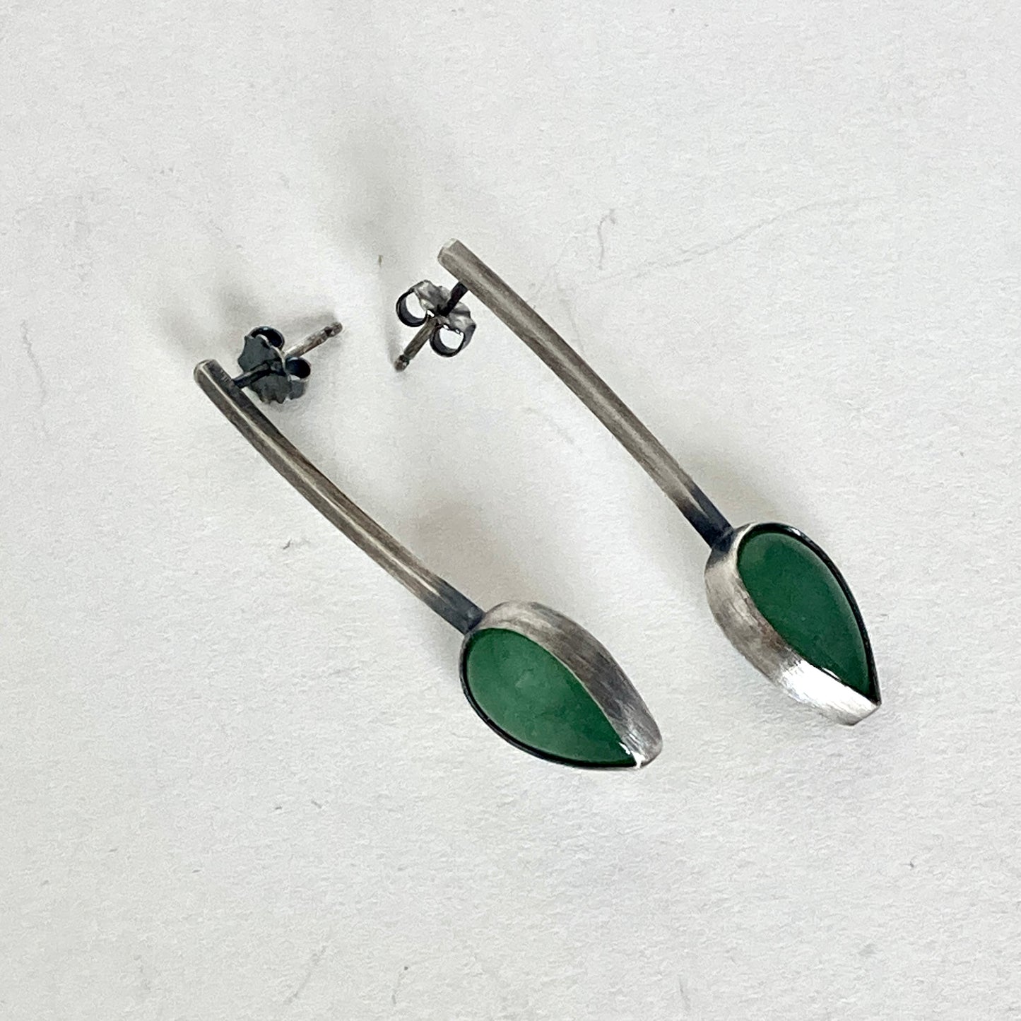 Aventurine Leaf Post Earrings