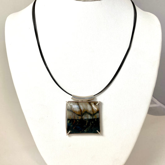 Dark and Stormy Mountains Necklace