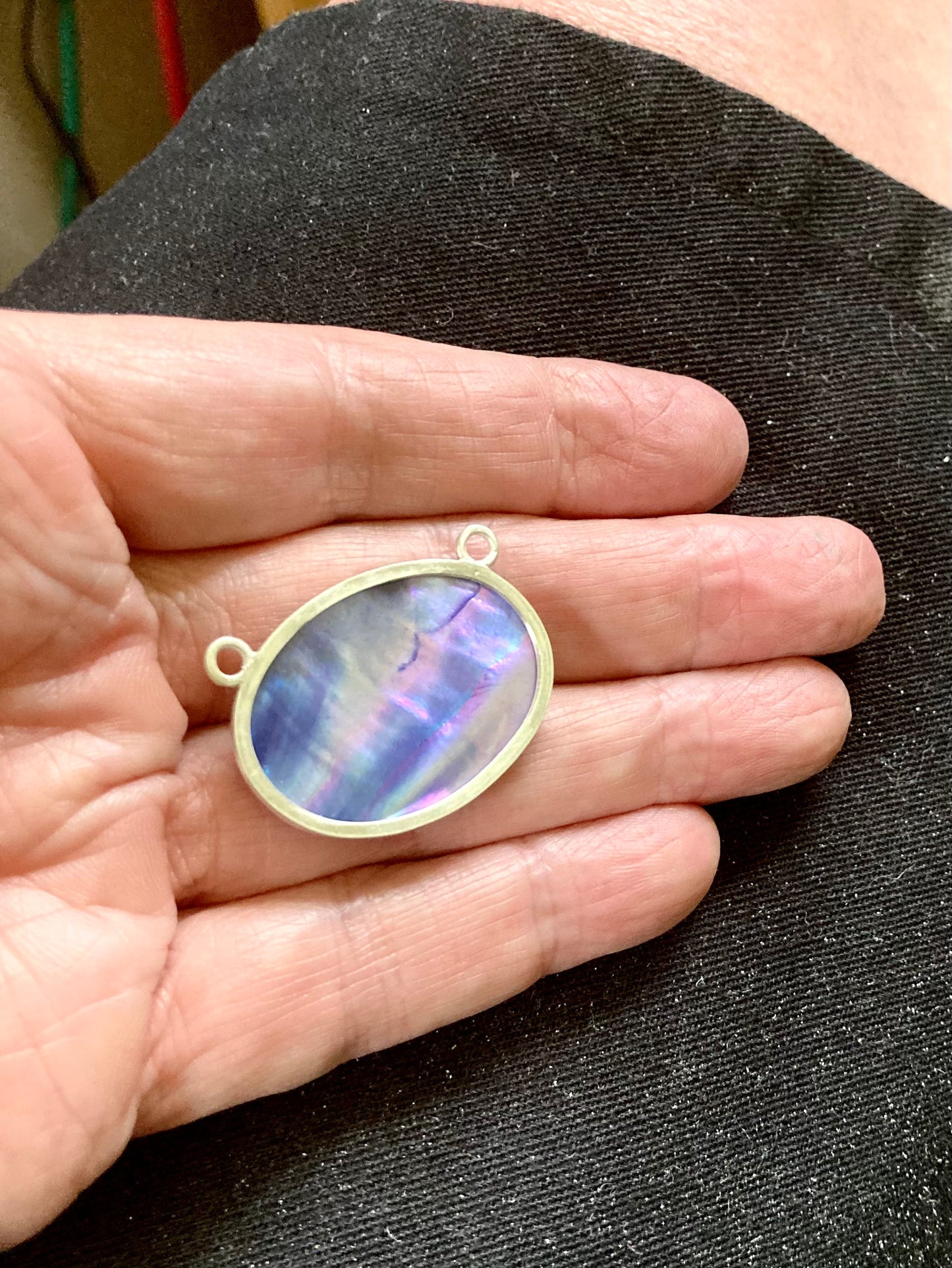 Abalone Shell Titanium Ribbon Necklace
