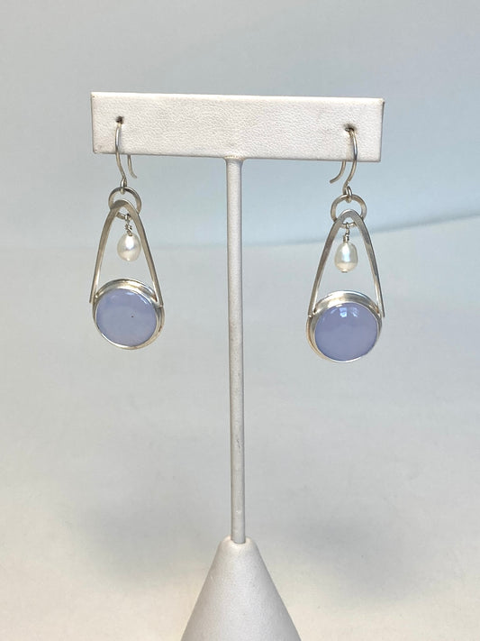 Lilac Chalcedony earrings